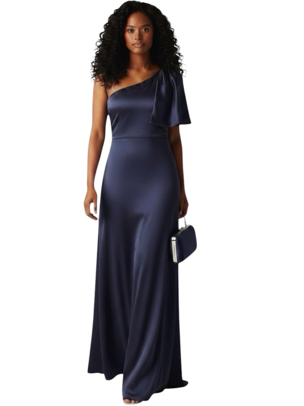 NWT SACHIN + BABI Deep Cobalt Sleeveless One Shoulder Bow Dress Gown Size 20W